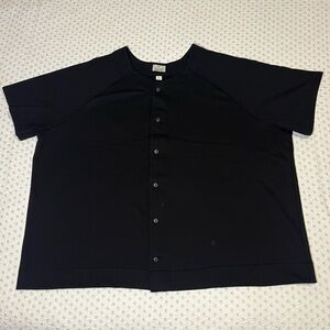 Liberty Blues Jeans Company Black V Neck Short Sleeve Button Down Big Men's 6XL